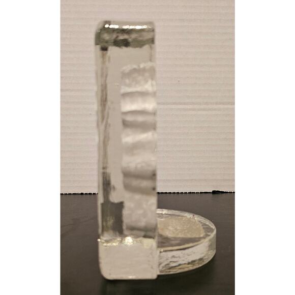 VINTAGE CLEAR GLASS & INTAGLIO FROSTED IMAGE OF ANGEL CANDLE VOTIVE HOLDER - Picture 3 of 9